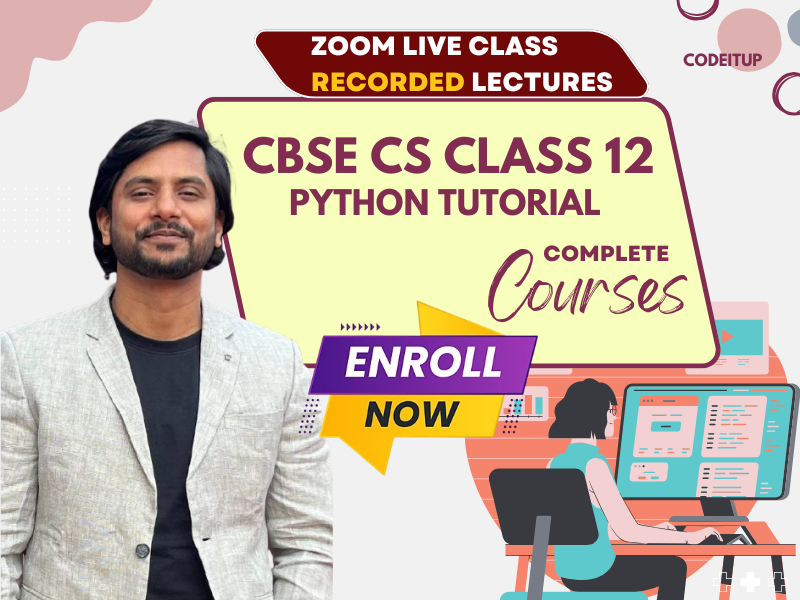 CBSE CS Class 12 Python Zoom Online Class Recorded Lecture By Anand Sir